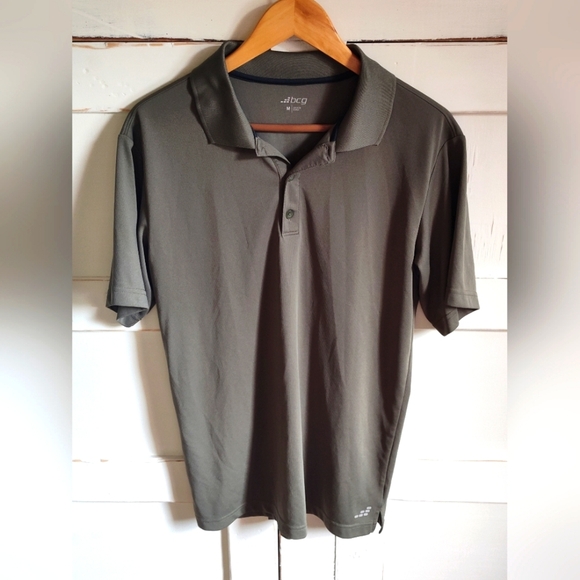 bcg Men's Activewear Polo Shirt | Green Greige Grey | Medium - Picture 1 of 5